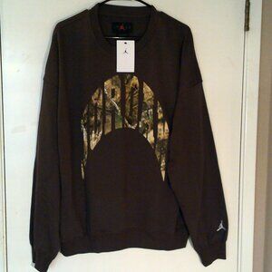 NEW AIR JORDAN "Real Tree French Terry Camo Sweatshirt" MEN'S BROWN L IM6304-237
